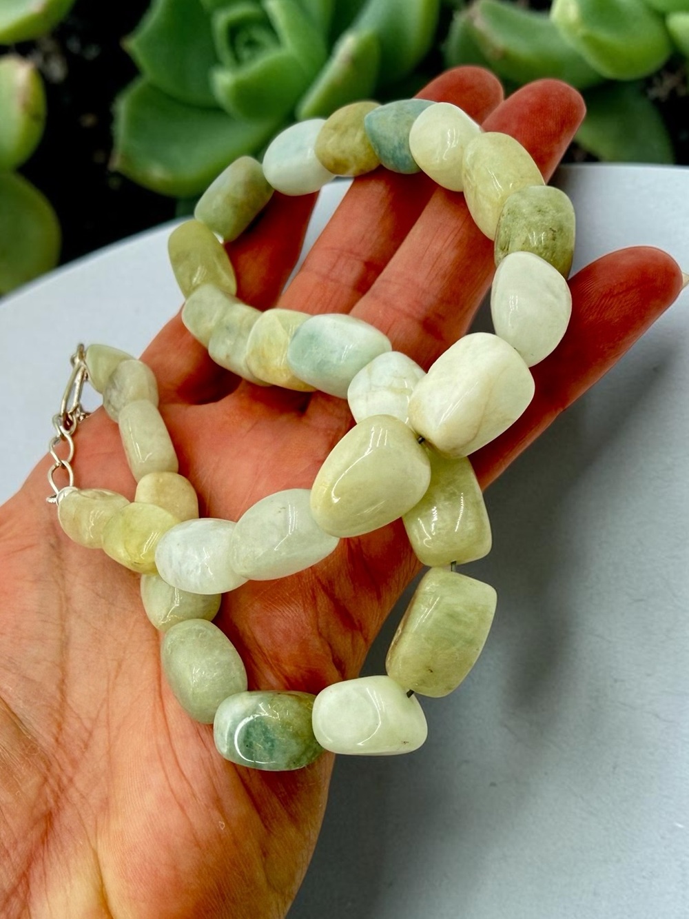 Jay King DTR Aquamarine Nugget Necklace Sterling 18-20” Blue Green Chunky Stones - Picture 16 of 17